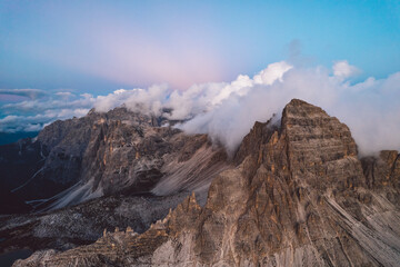 Obraz premium High angle view of Dolomites mountains