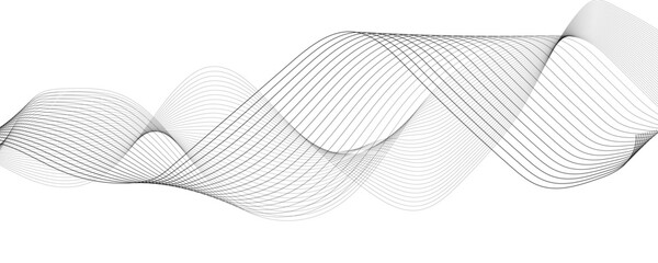 Vector abstract black light blend paper wave flow digital gradient transparent tech curve creative  music dynamic gradient thin digital line. technical flowing web science tech geometric concept line 