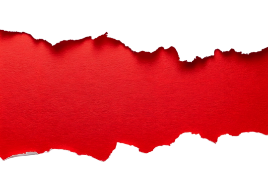 Red ripped paper torn edges strips isolated on white background - Powered by Adobe