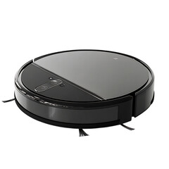 Sleek Minimalist Robotic Vacuum Cleaner Isolated on Transparent Background