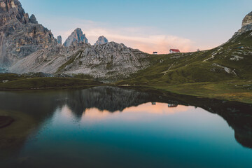 High angle view of Dolomites mountains
