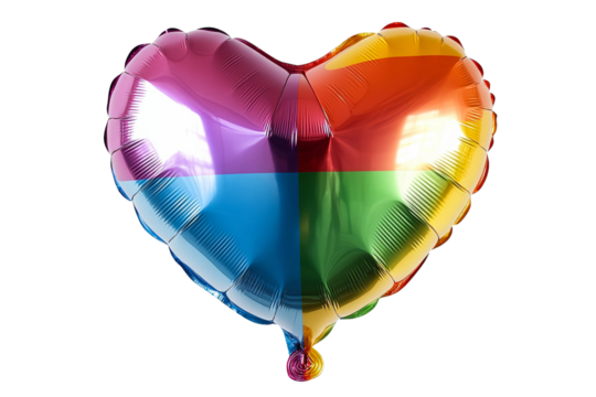 Heart shaped balloon in rainbow colors for pride