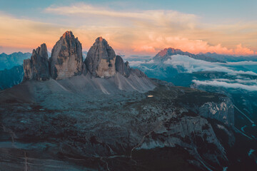 Naklejka premium High angle view of Dolomites mountains