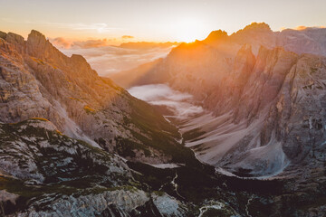 Naklejka premium High angle view of Dolomites mountains
