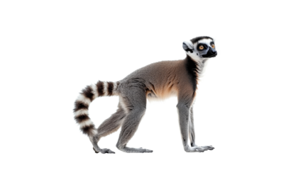 Lemur walking gracefully in natural pose