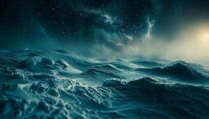 Fototapeta premium Stunning northern lights illuminating a pristine frozen landscape in majestic display