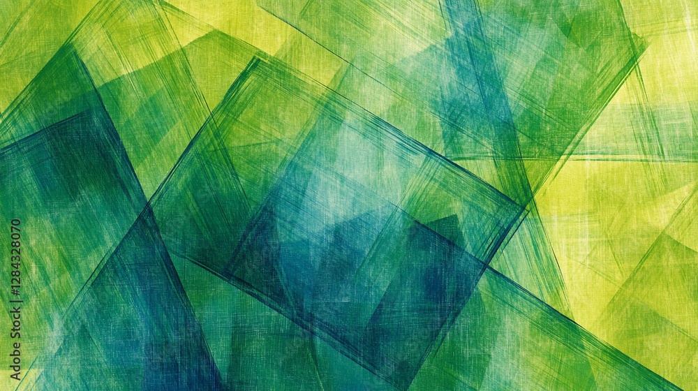 Poster green blue abstract background with layered rectangles for presentation use