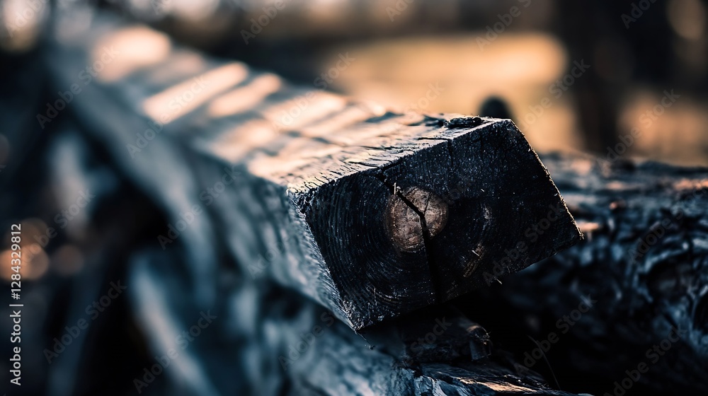 Poster closeup view of a textured wood log showing nature's beauty and craftsmanship : generative ai