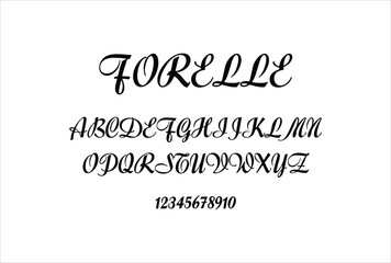 Forelle font for logo and headline. Isolated vector typeset