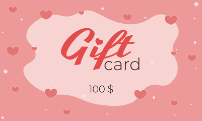 Gift card, with love, 100 dollars