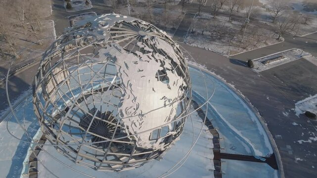 Aerial view of The Unisphere in Flushing Meadows Corona Park