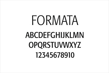 Formata font for logo and headline. Isolated vector typeset