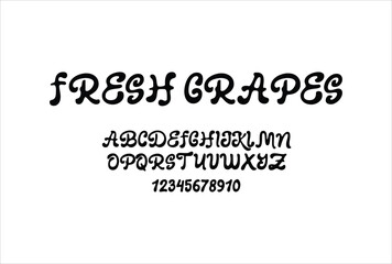 Fresh Grapes font for logo and headline. Isolated vector typeset