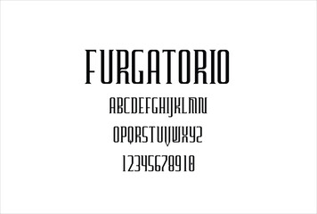 Furgatorio font for logo and headline. Isolated vector typeset