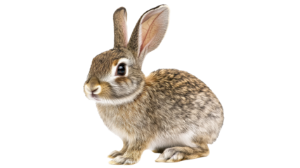 Beautiful rabbit sitting quietly in natural pose