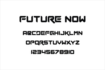 Future Now font for logo and headline. Isolated vector typeset