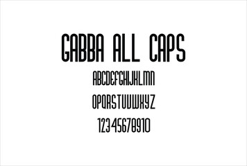 Gabba All Caps font for logo and headline. Isolated vector typeset