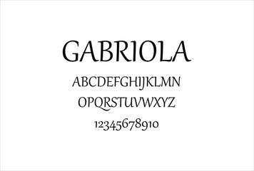 Gabriola font for logo and headline. Isolated vector typeset