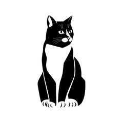 Obraz premium Stylized black cat with playful intent in minimalist design