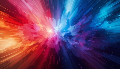 Dynamic burst of color cosmic space digital art abstract environment wide-angle view energy concept