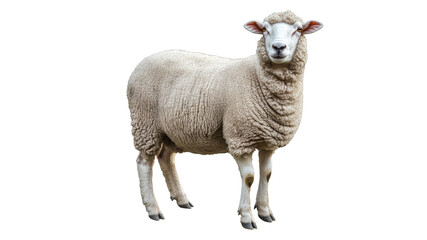 Obraz premium Sheep standing gracefully on a white background
