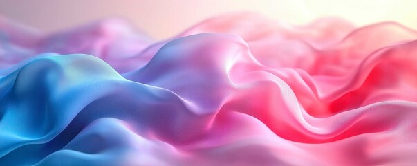 Obraz premium Abstract Gradient Color Swirl Waves Soft Pastel Dreamy Background Smooth Silk Cloth Texture Delicate