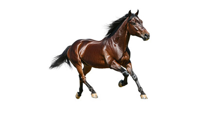 Obraz premium Brown horse running with grace across open space