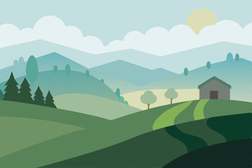 landscape with mountains