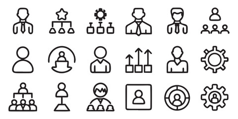 Operation management and business administration editable stroke
