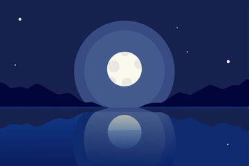 moon over the sea
