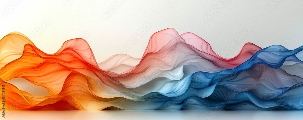 Poster abstract waves of color blend artistically to create a harmonious and dynamic design
