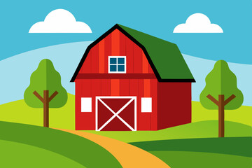 farm house and barn