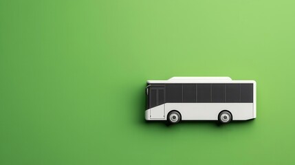 Minimalist white electric bus icon, symbolizing future urban green transportation