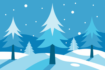 Naklejka premium winter landscape with trees