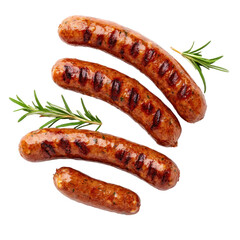 grilled sausage isolated on white background