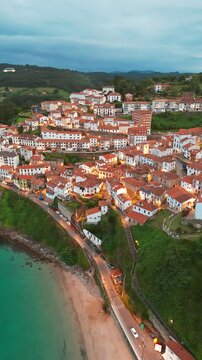 Charming fishing village of Lastres in the Asturias region, northern Spain