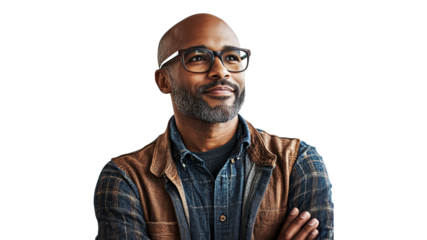 Stylish man smiling with glasses