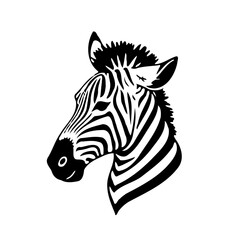 Zebra Silhouette, Graceful Striped Equine Portrait