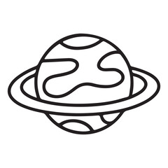 Minimalist Planet  Simple Line Art Illustration