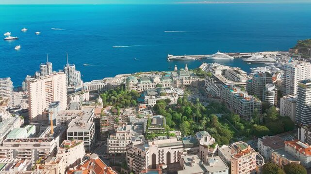 Aerial view of the Monte-Carlo casino in Monaco.
