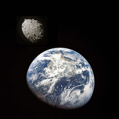 An asteroid passing by the Earth