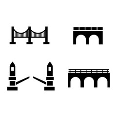 three black bridges are shown against a white background with shadow