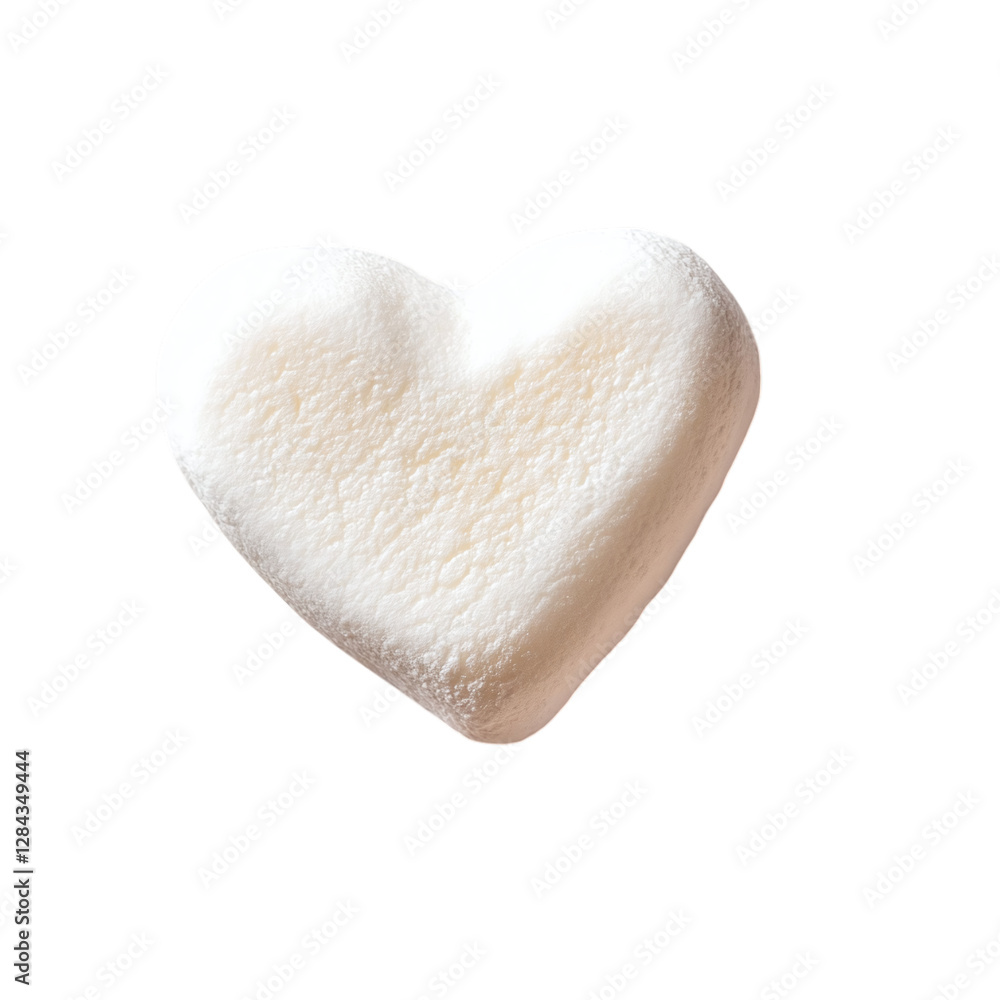 Poster heart shape marshmallow isolated on transparent background