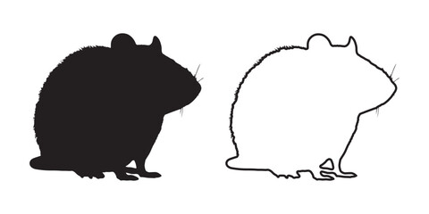 Rat Silhouette - Professional Wildlife Illustration - Minimalist Rodent Artwork - Rat Vector - Rat Icon
