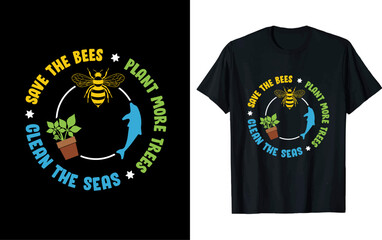 Earth day t-shirt design, vector illustration,  Earth day design, silhouette style.
