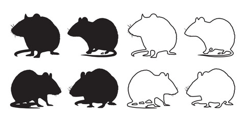 Rat Silhouette - Professional Small Animal Illustration - Sharp and Detailed Rat Vector - Rat Icon
