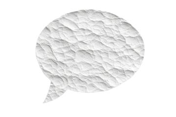 Textured white speech bubble on background