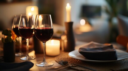 Moderate drinking during an intimate dinner at home. Featuring connection and balance