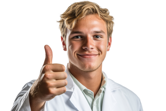 Young doctor sharing positive feedback