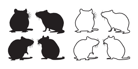 Rat Silhouette - Simplified Yet Elegant Rodent Illustration - Rat Vector - Rat Icon
